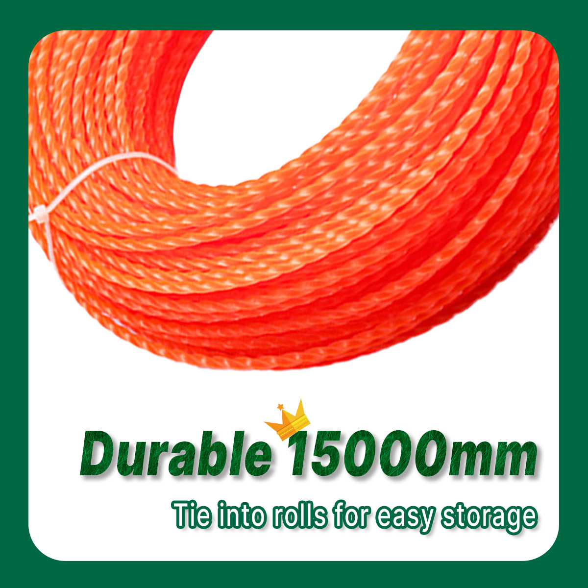 Cortacésped de nailon de 15m x 2,4mm/2,7mm/3mm, cortadora de césped, cortadora de cepillo, hilo de corte, accesorio para cortacésped