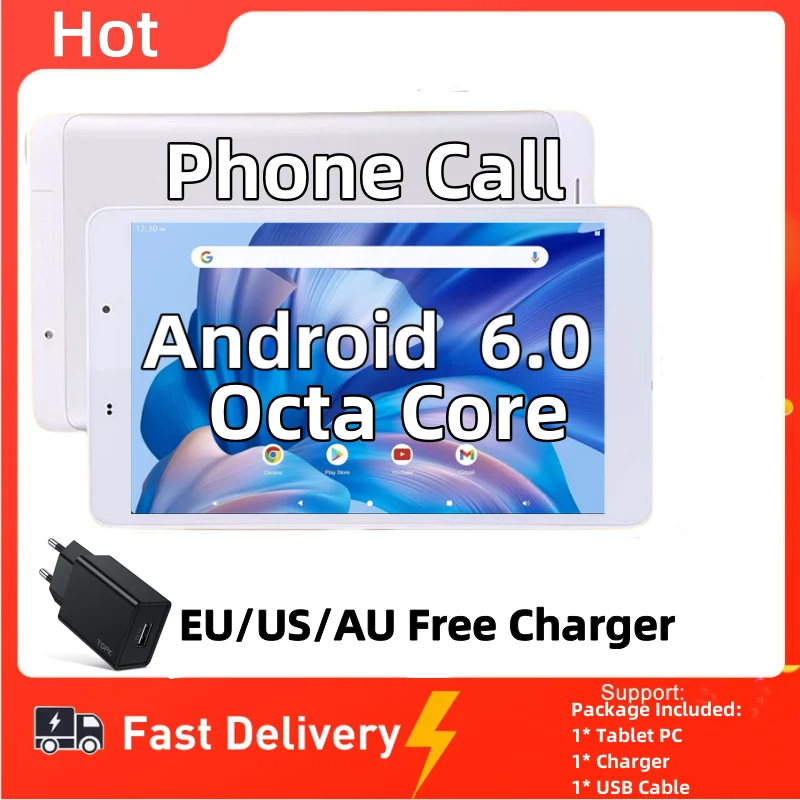 8 INCH 2GB RAM 16GB ROM T8 MT8783-Octa-Core Android 6.0 Tablet PC 1,4GHz 1920x1200 Pixels Ondersteuning 3G / 4G Telefoongesprek 2x SIM