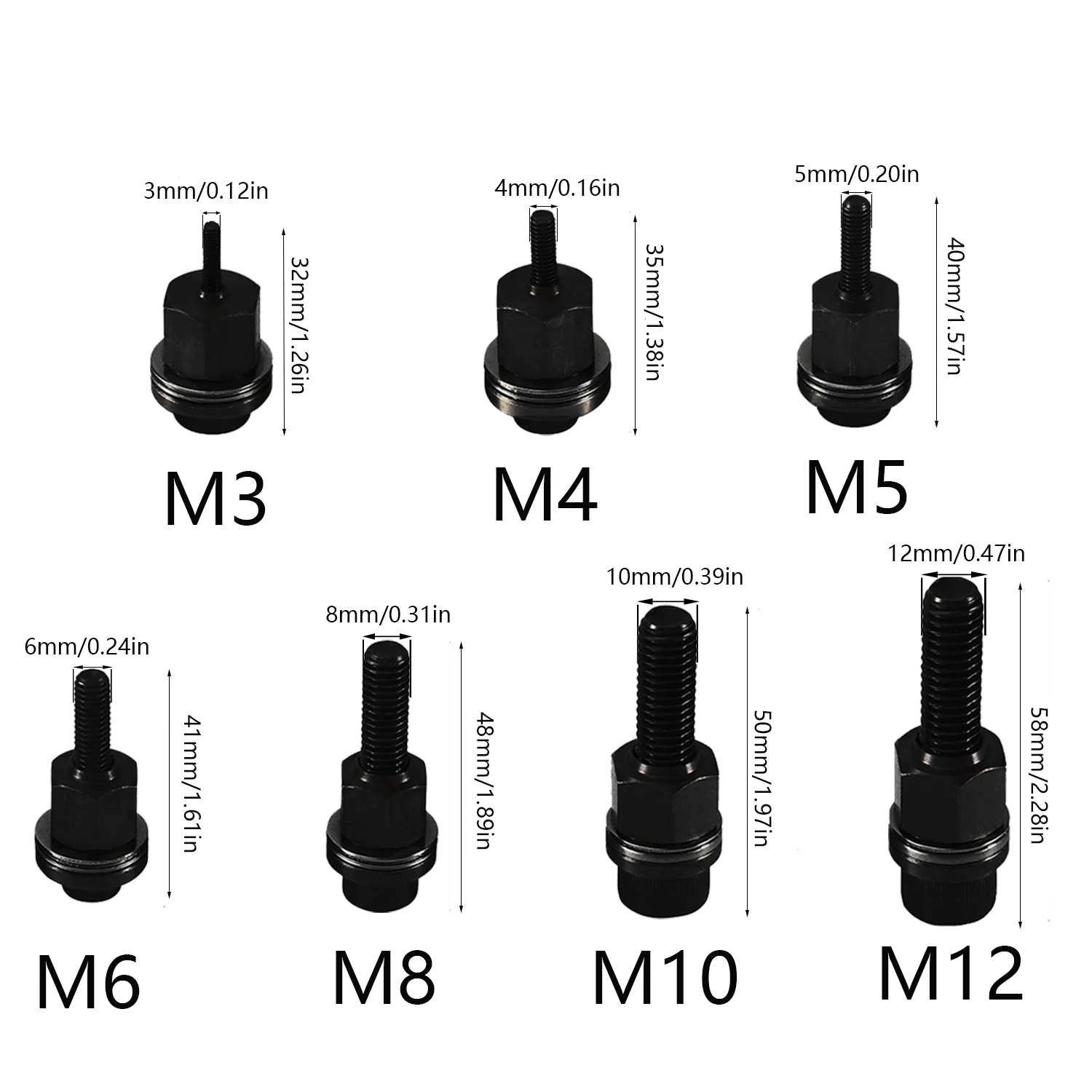 1/6 pçs mão rebite porca arma cabeça porcas rebite porca ferramenta manual rebitador ferramenta acessório para porcas m3 m4 m5 m6 m8 m10 instalação simples