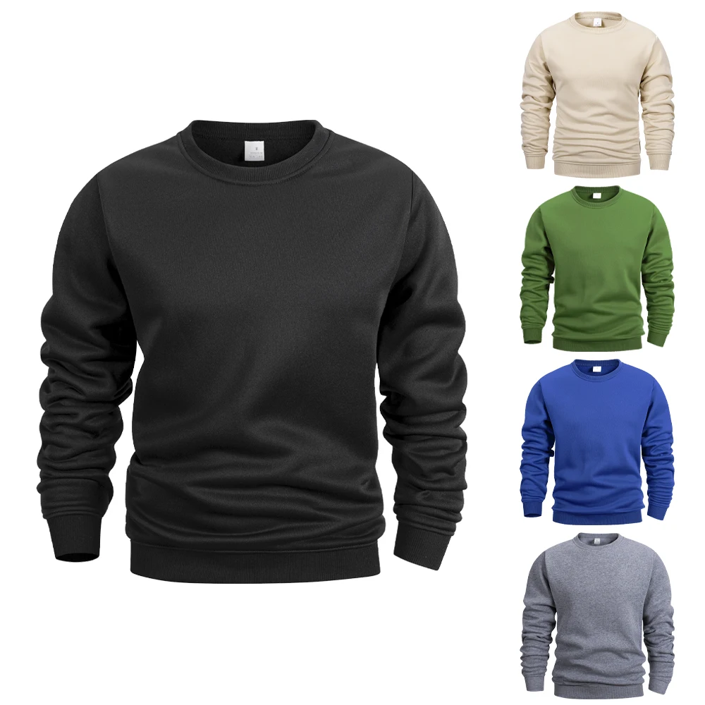 Męskie bluzy z wycięciem pod szyją jednokolorowa bluza wiosenna Outdoor Casual codzienny sweter z długim rękawem bluza męska odzież sportowa