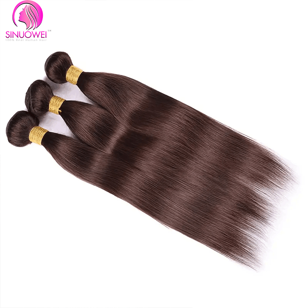 ブラジルの自然なヘアエクステンション,ダークブラウンの織りロット,34インチ,#2, 3, 4ユニット