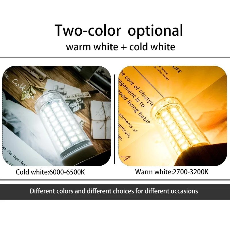 LED Bulb E27 E14 Led Candle Light Bulb AC 220V Lampada Table Corn Lamp Led 24 36 48 56 69 72leds Bombilla Chandelier Lighting