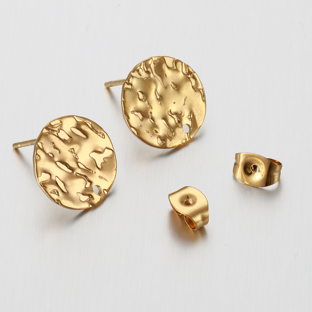 10 pçs de aço inoxidável gravação orelha studs brinco posts conjunto para brincos piercing jóias fazendo diy