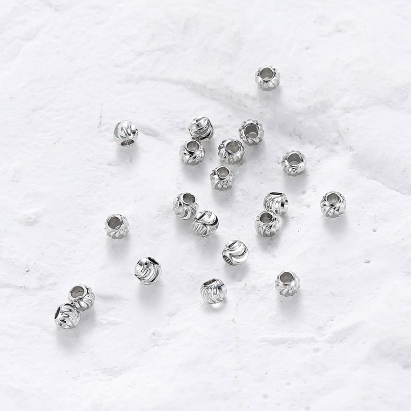 20 ピース/ロット 18 18K ゴールドメッキストライプカットフラワービーズイヤリングネックレスルーススペーサービーズバルク DIY ジュエリー卸売所見