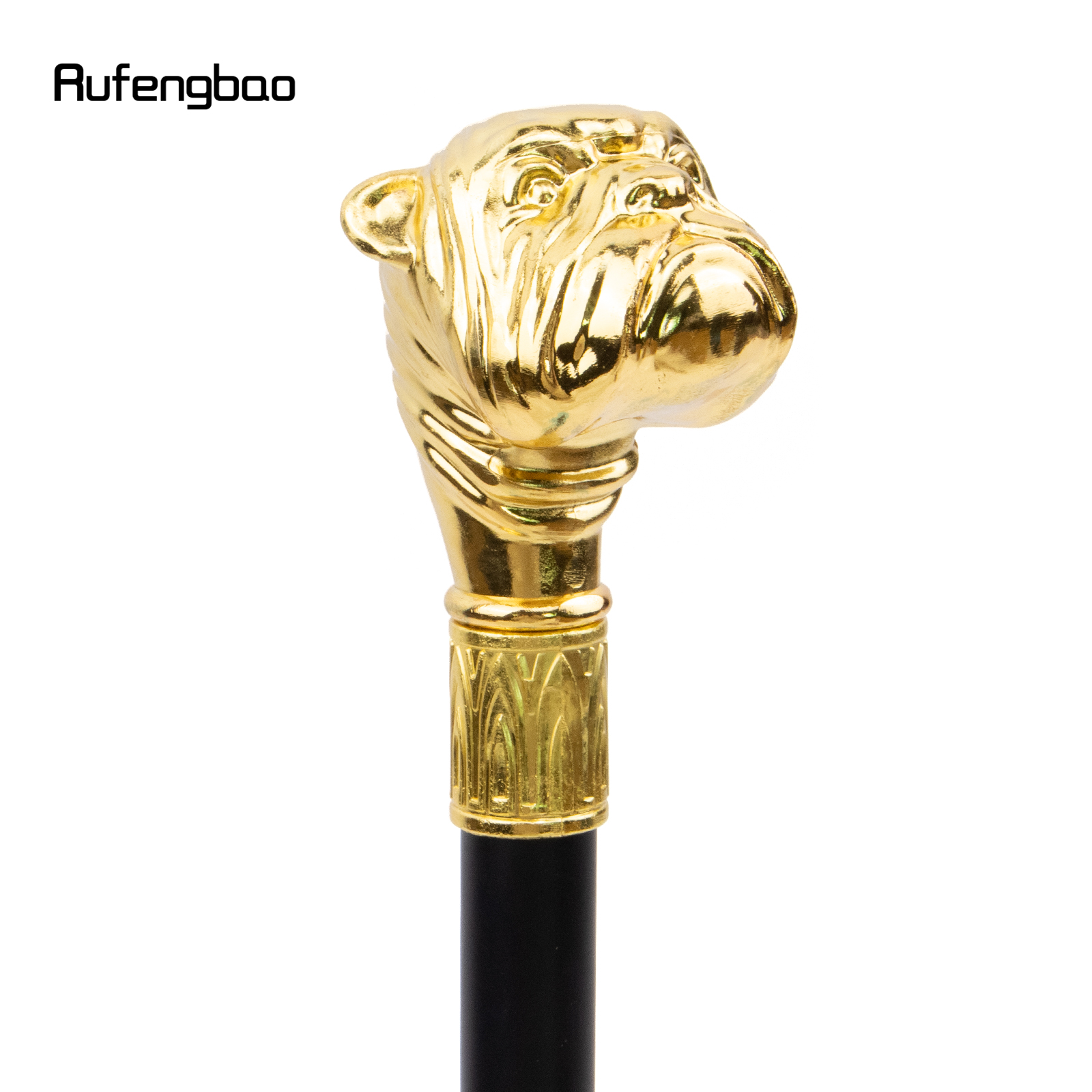 Vara de Luxo com Prato Escondido, Prato de Bastão de Cachorro, Coroa de Cosplay, Moda Autodefesa, Cão Dourado, 93cm