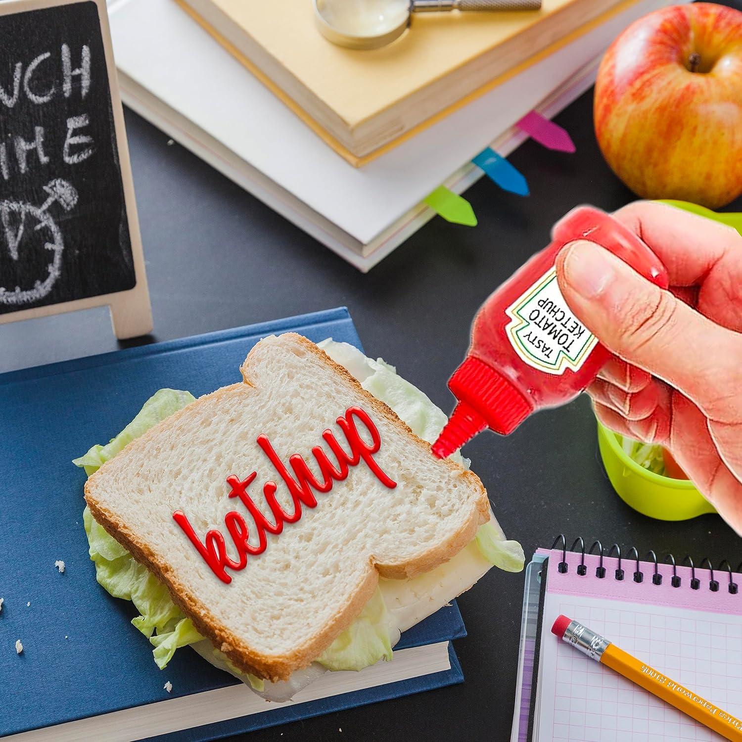 4 Stück tragbare Mini-Picknick-Ketchup-Flasche, Ölflasche, Lunch-Sauce-Box, Gewürz-Spenderflasche