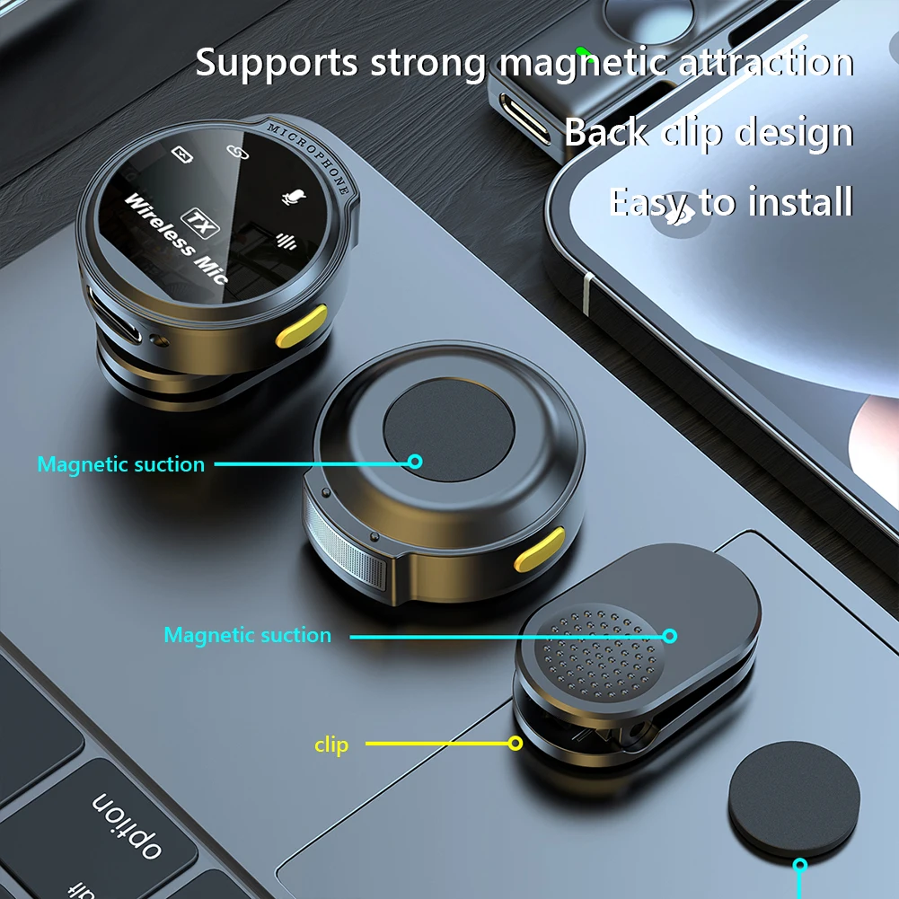 Беспроводной нагрудный микрофон Xiaomi, петличный микрофон для Android/iPhone/камеры/ПК/ноутбука, с интерфейсом iOS, диапазон шума футов