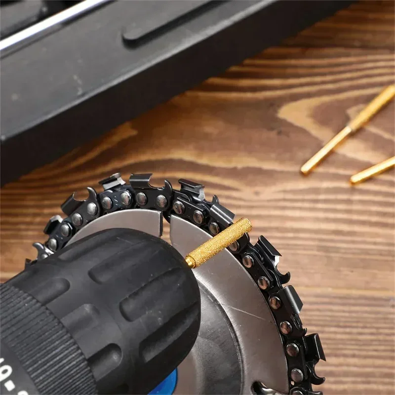 20Pcs Diamond Coated Burr Chainsaw Sharpener Burr Carving Grinding Head Rotating File 4.0/4.8/5.5mm Abrasive Sharpening Tool Set