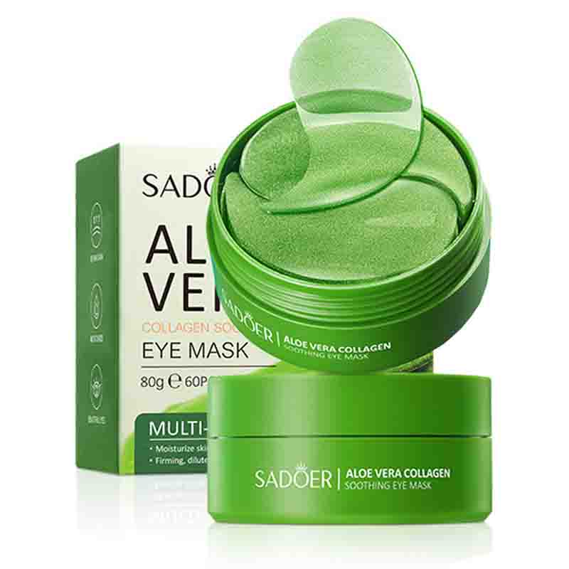 60 pz Aloe Vera Collagene Maschera per gli occhi Anti Cerchi scuri Rimozione Occhi Borse Idratante Rassodante Patch per gli occhi Occhi Prodotti per la cura della pelle