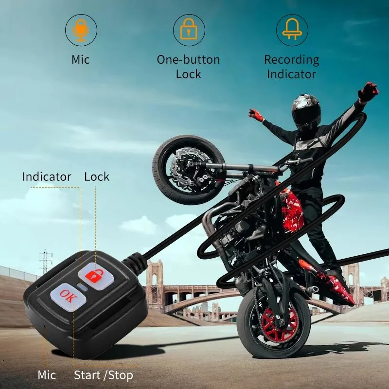 1080p防水オートバイカメラdvrオートバイdashcam 2インチフロント & リアカメラビデオレコーダーdvr黒暗視ボックス