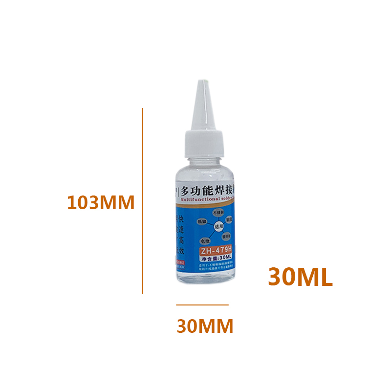 10/30/50/100ml 납땜 플럭스 액체 솔더 물 스테인레스 스틸 아연 도금 시트/구리/철/18650 배터리 용접