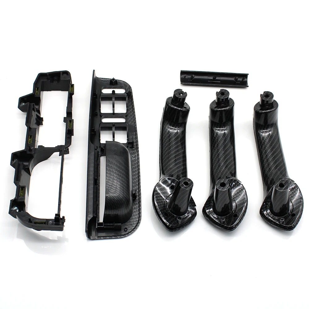 LHD Carbon Fiber Front Rear Left Right Door Handle Set Replacement For Volkswagon VW Bora Golf 4 MK4 Jetta 1999-2004