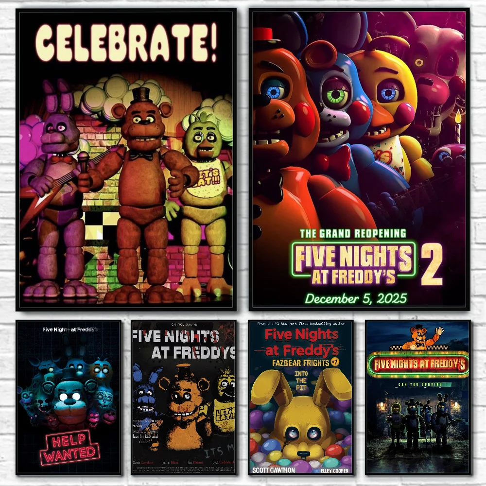 Классический постер Fnaf Five-nights-At-Freddys, настенный художественный принт, подходит для гостиной, спальни, бара, гостиной, украшения дома, подарок