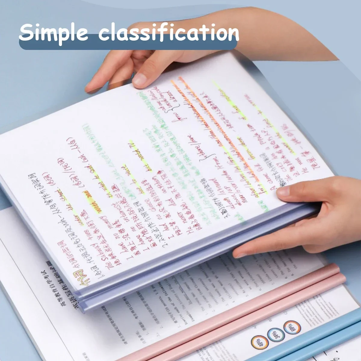 2pc A4 フォルダー収納ブックモランディかわいい透明防水ファイルバッグドキュメント保護オフィス学用品