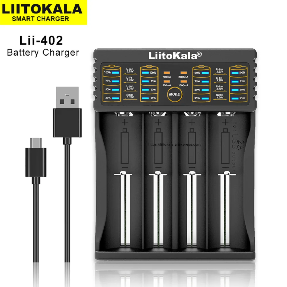 Liitokala Lii-202 Lii-402 1,2 3,7 v 3,2 v v aa/aaa nimh lithium batterie smart ladegerät