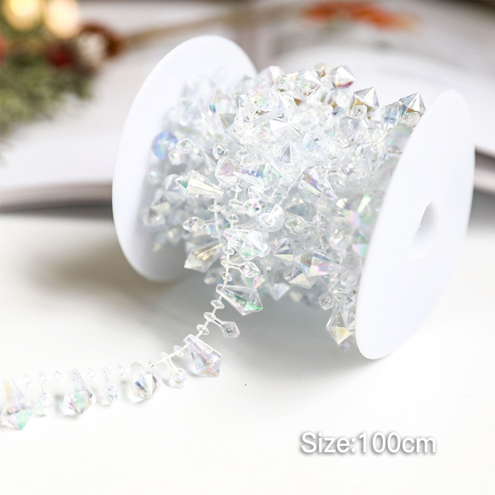 10/30m Decoration Bead String Garland Artificial Plastic Beads Trim Garland Decor For Party Wedding New Year Eid Mubarak 2025