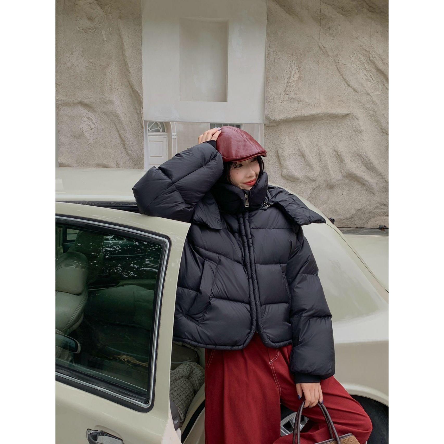 Пальто, новая корейская версия, свободная женская зимняя утолщенная теплая куртка премиум-класса с лацканами и капюшоном