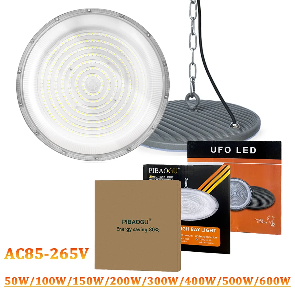 LED UFO High Bay AC85-265V 50W-600W Oświetlenie przemysłowe Lampa sufitowa Rynek Magazyn Garaż Siłownia Fabryka Lampa do maszyny do szycia