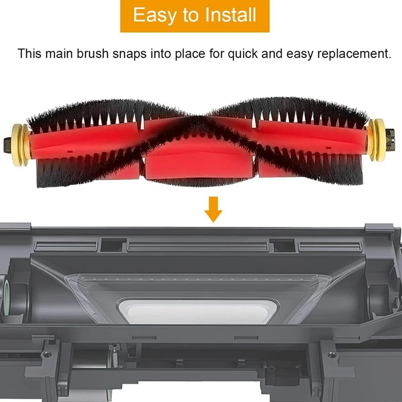 Main Brush As Shown Plastic For Roborock S6 Maxv, S6, S6 Pure, E5, E4, S4 Max, S4, S5 Max, S5, E35, E2 Robot Vacuum Cleaner