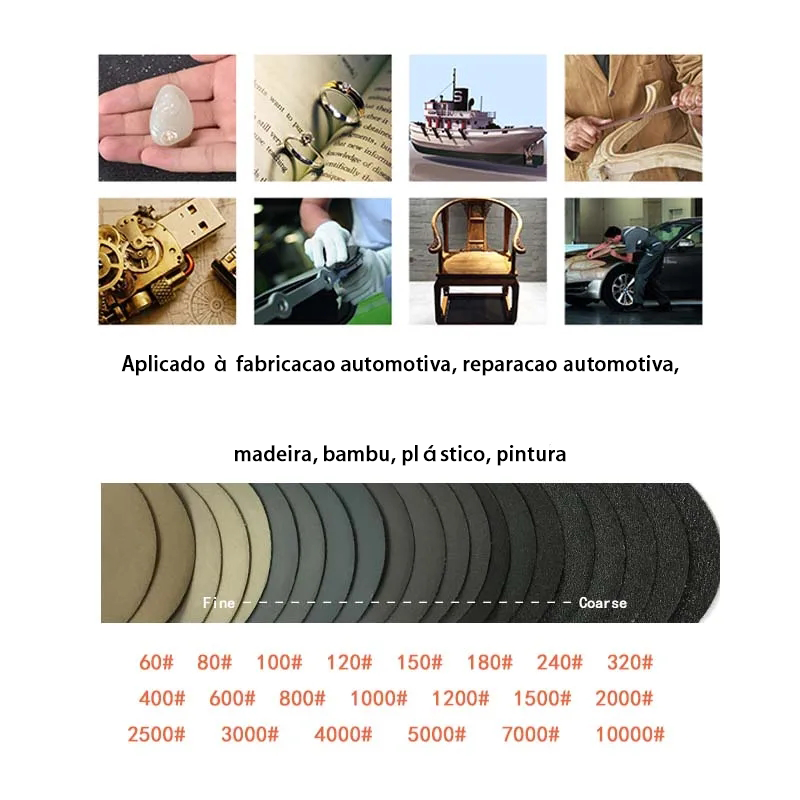 20/50/100 PCes lixa seca molhada 3 polegada 75mm gancho e laço Carboneto De Silício 60-10000 grãos disco de lixamento À Prova Dwaterproof água