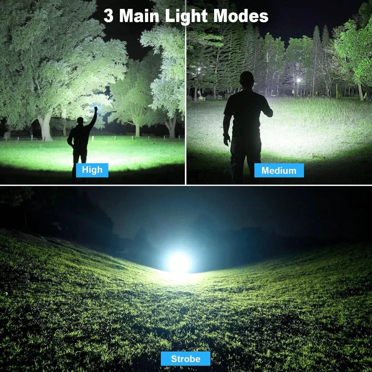 Sterk licht Zaklamp opladen, lang uithoudingsvermogen, multifunctionele buitenverlichting met groot bereik, zaklamp met werklamp