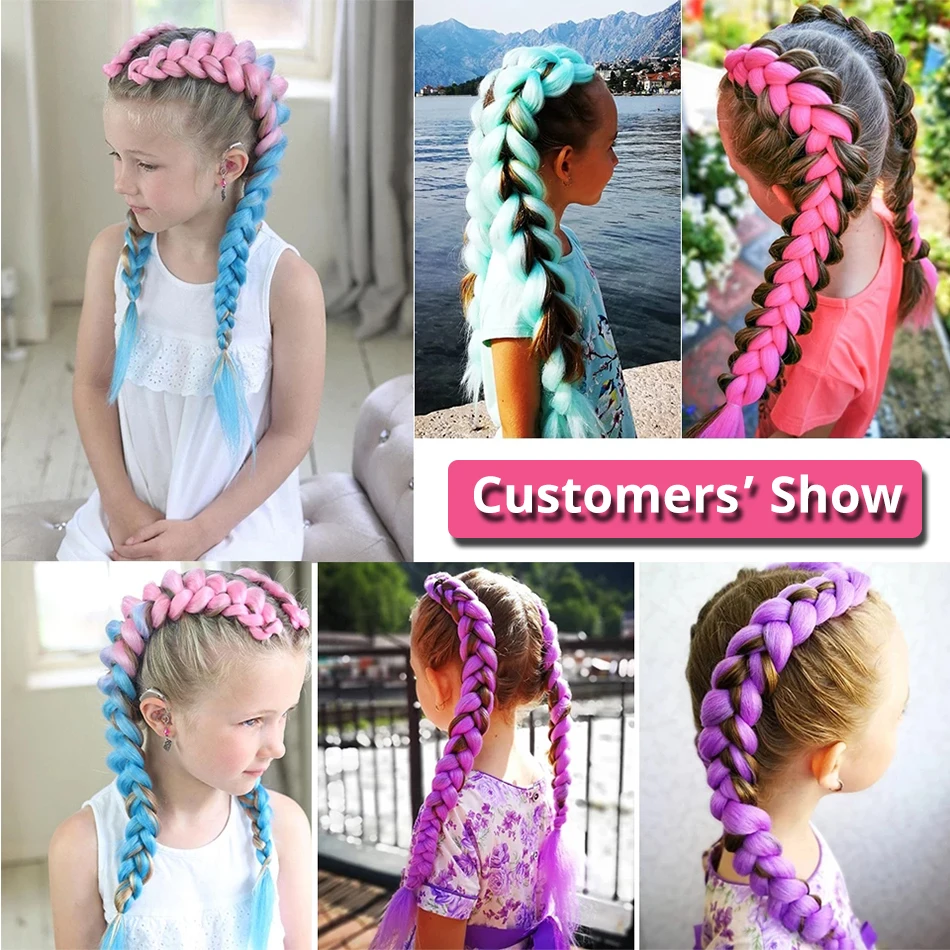 24 นิ้วจัมโบ้ Braid Hair Extensions สําหรับผู้หญิงสังเคราะห์สิ่งที่แนบมา Expression Hair Extensions โครเชต์ Braids ผมสําหรับกล่อง Braids