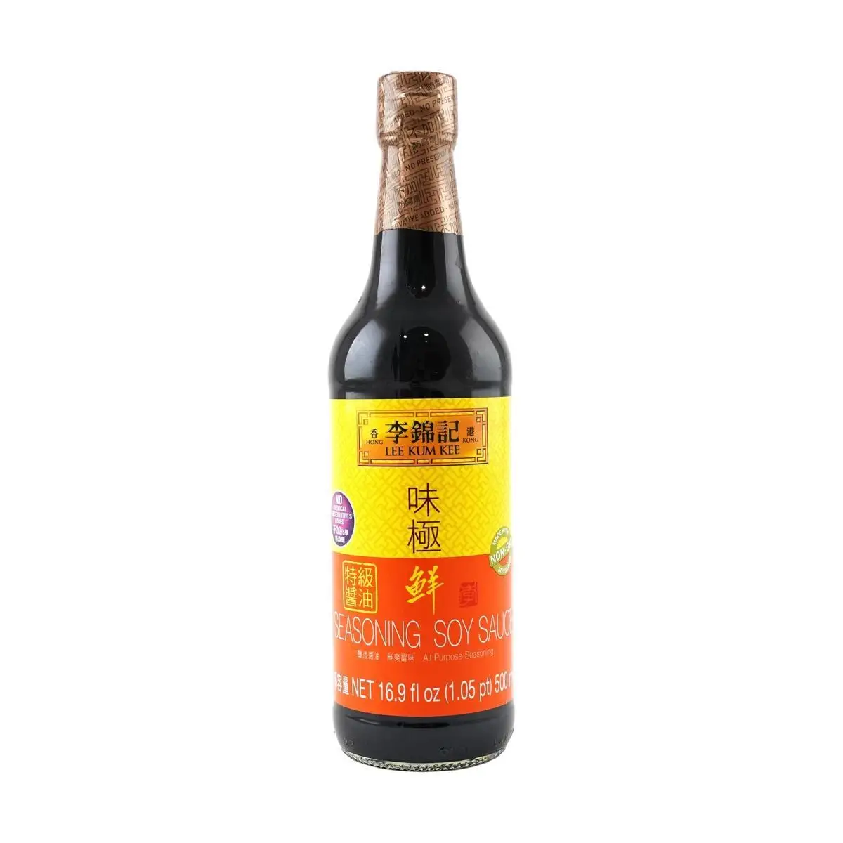[6 Packs] LEE KUM KEE Soy Sauce - 500ml x 6 Bottles - No Preservatives - Authentic Chinese Seasoning