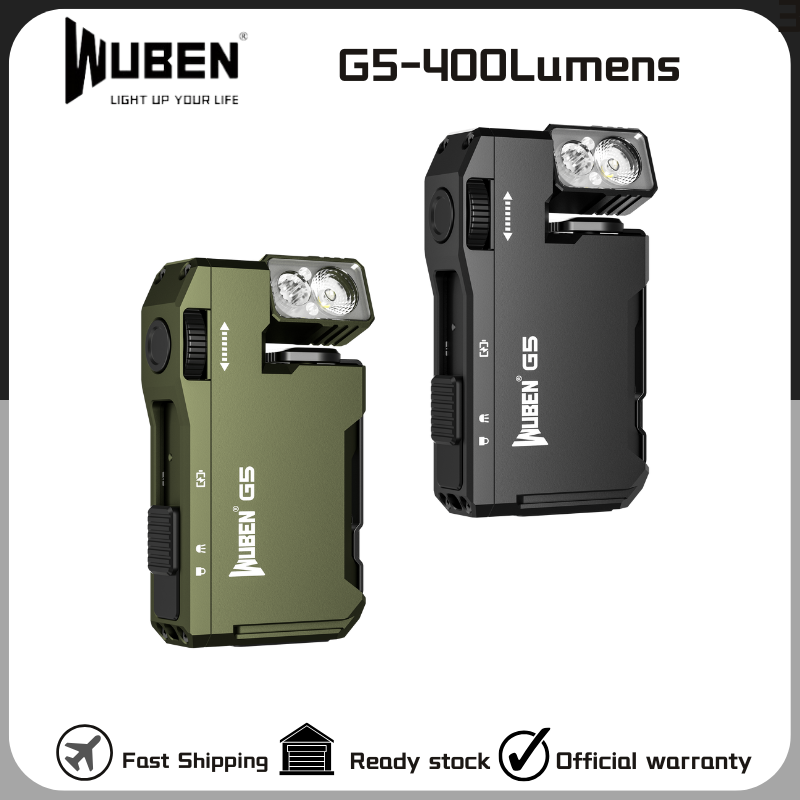 WUBEN G5 400 люмен Mini EDC Light Перезаряжаемая встроенная батарея Сверхлегкий 180 °   Вращающаяся головка с магнитным хвостом