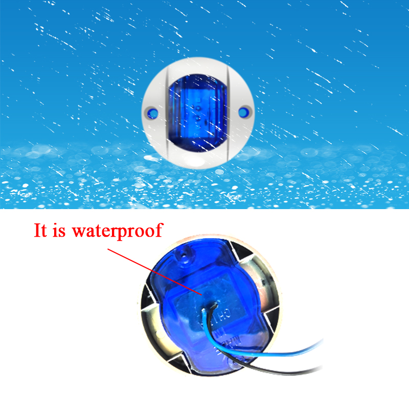 4 Uds 12V barco marino popa LED luz de popa redonda blanco frío lámpara trasera accesorio de yate azul amarillo verde rojo