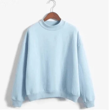 Frau Sweatshirts 2025, süße koreanische Oansatz gestrickte Pullover dicke Herbst Winter Candy Farbe lose Hoodies solide Damenbekleidung