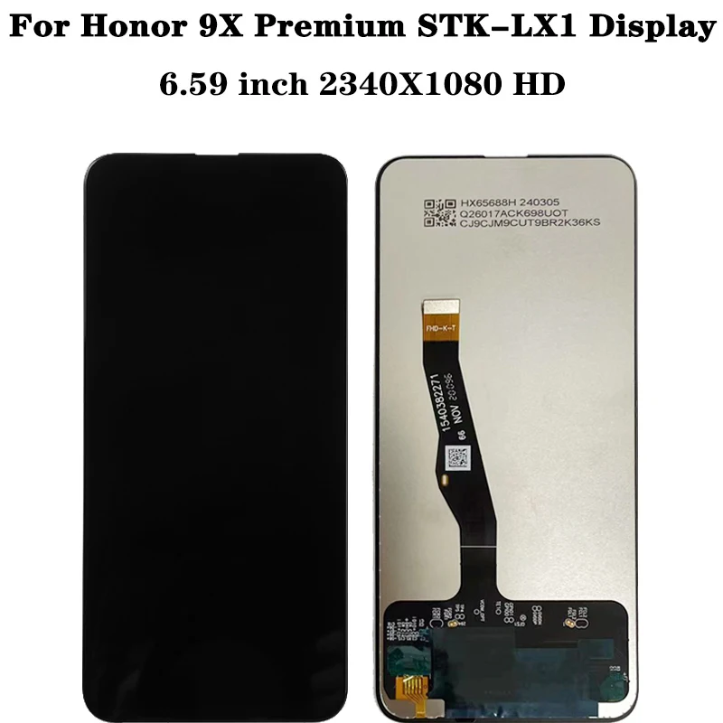 Thử Nghiệm Năm 100% Ban Đầu 9x Màn Hình LCD Cho Huawei Honor 9X 9 X Cao Cấp Toàn Cầu STK-LX1 Màn Hình Hiển Thị LCD Bộ Số Hóa Cảm Ứng + Khung