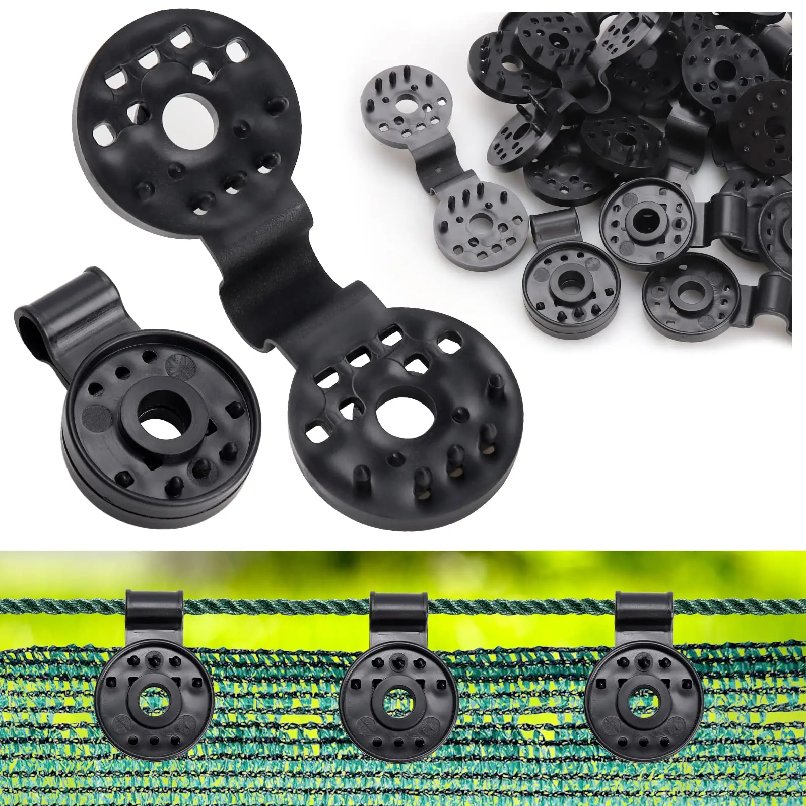 200/100/50/20/10 pezzi clip per tessuto ombreggiante morsetti per tessuto occhielli per copertura a rete tessuto per protezione solare in giardino cortile Greenhou