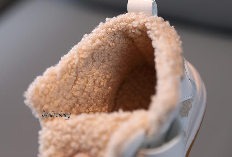 Nowe buty dziecięce jesień/zima dla chłopców ciepłe pluszowe podeszwa gumowa maluch dzieci trampki moda buty dziewczęce 22-31
