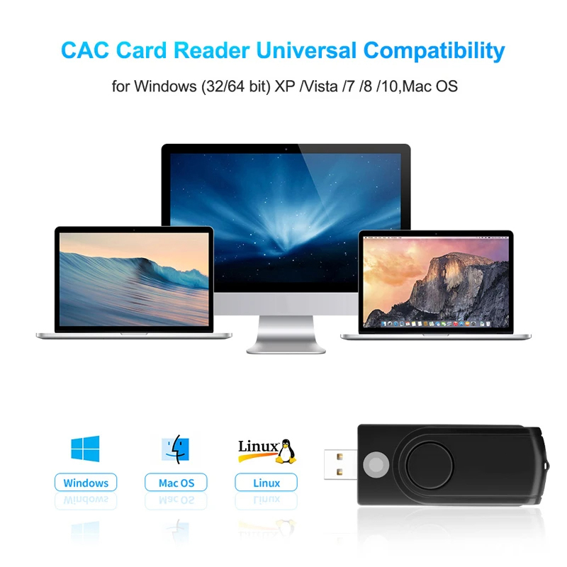 Leitor de cartão inteligente USB SIM para cartão bancário IC/ID EMV SD TF MMC Adaptador de leitor de cartão USB-CCID ISO 7816 para Windows 7 8 10 Linux OS
