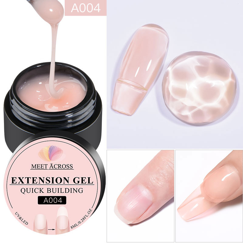MEET ACROSS-Gel para unhas de extensão rápida, esmalte nu, branco leite, arte UV semi permanente, ferramentas de manicure, 8ml