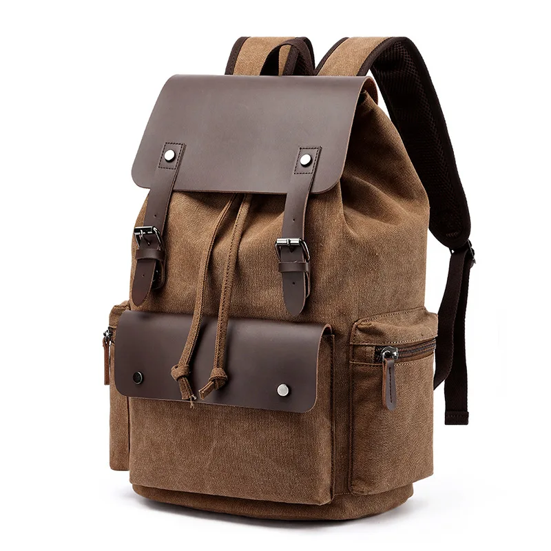 Nueva mochila para hombre, mochila de lona Vintage, bolso escolar, bolsas de viaje para hombre, mochila de gran capacidad, mochila para ordenador portátil, bolso de alta calidad