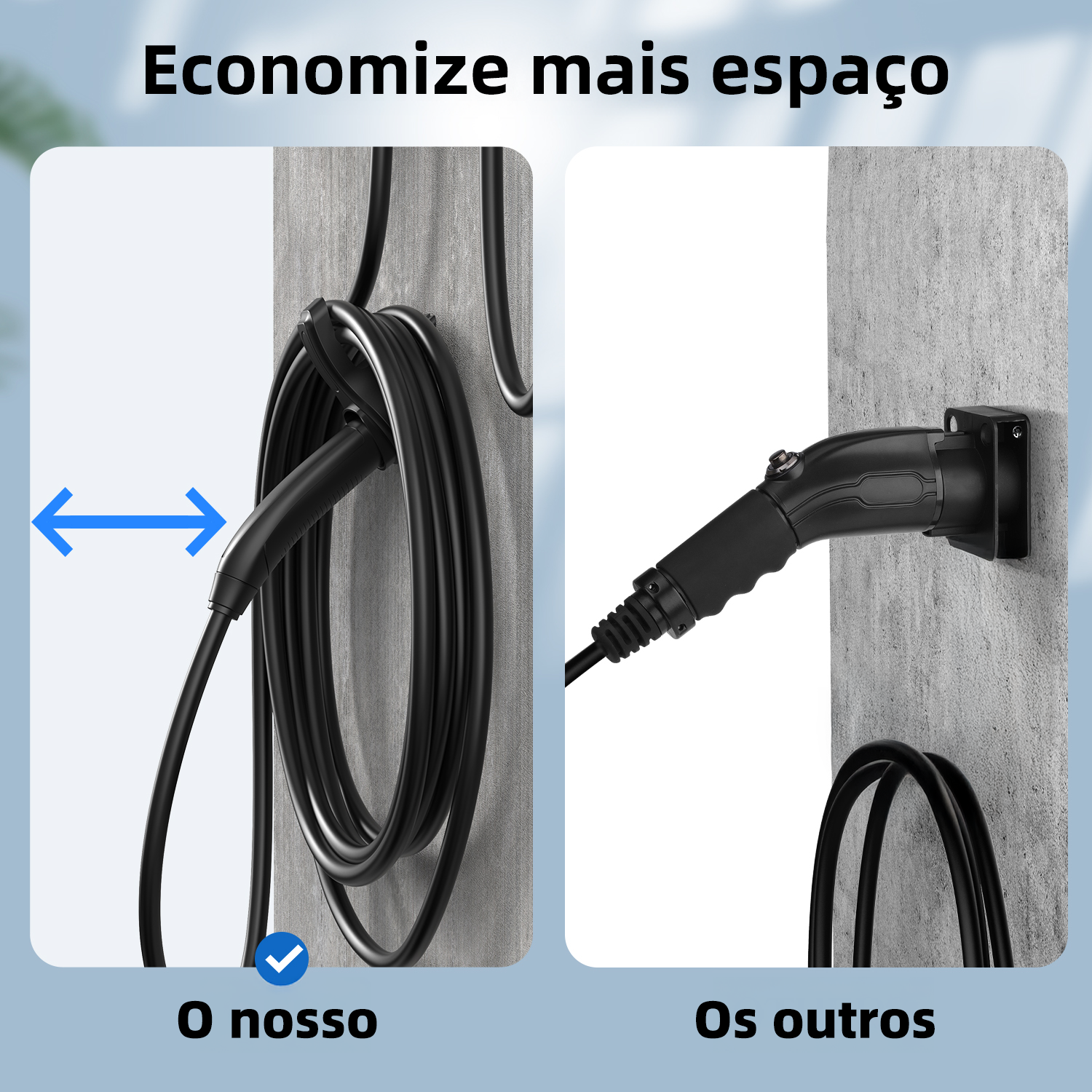 Suporte portátil para tomada de carregador ev, suporte para teslaacs tipo 1 type2 gb/t, suporte de montagem na parede para carregador de carro, cabo de carregamento