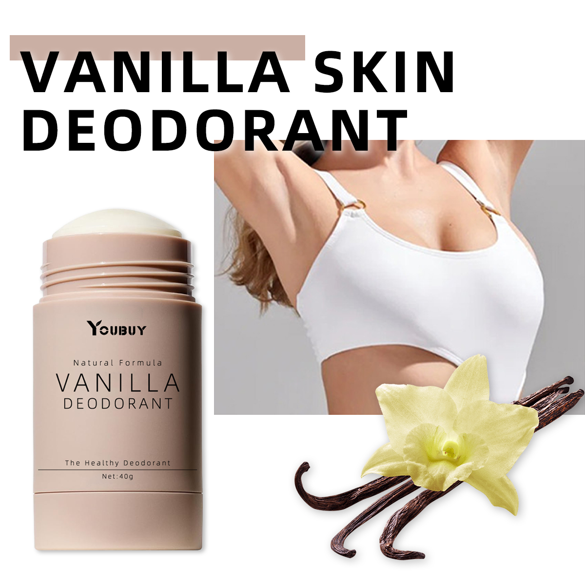 Vanilla underarm deodorizing rod lightens the odor underarm deodorizing and keeps it natural and refreshing