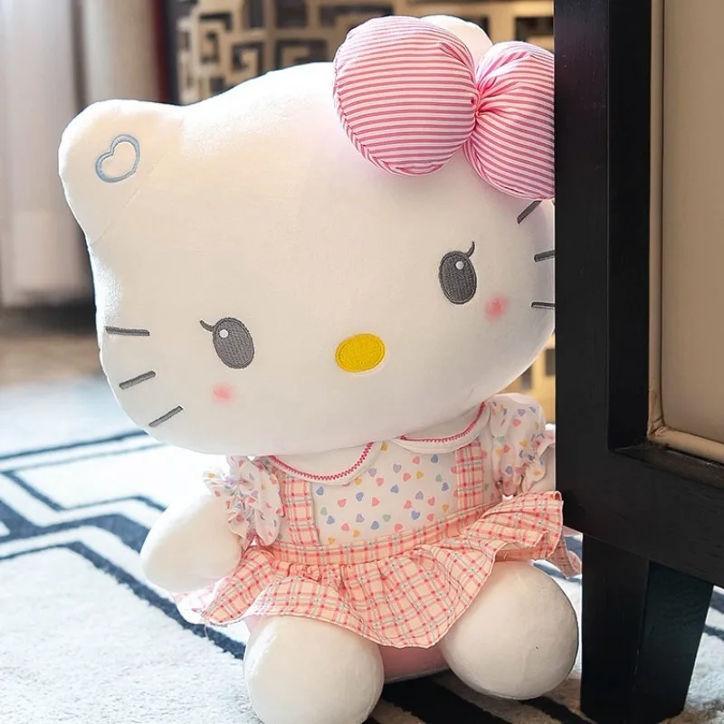 Sanrio Hello Kitty อะนิเมะ Hello Kitty ตุ๊กตาของเล่น Plushier หมอนนุ่มของขวัญวันเกิดสําหรับสาว Kawaii Hello Kitty ตุ๊กตาตุ๊กตา