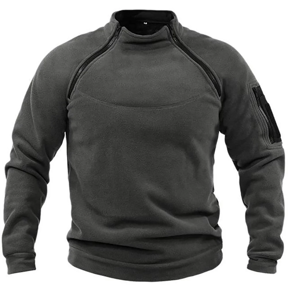 Sudaderas con capucha tácticas para hombre, jersey militar para exteriores, cremalleras de manga larga, forro polar a prueba de viento, térmico para senderismo, Camping, ejército