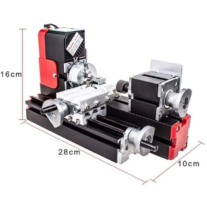 Mini Wood Lathe 12V DC 2A 24W Multi-purpose 20000rpm Metal Rotating Lathe Machine Woodworking Tool DIY Tool
