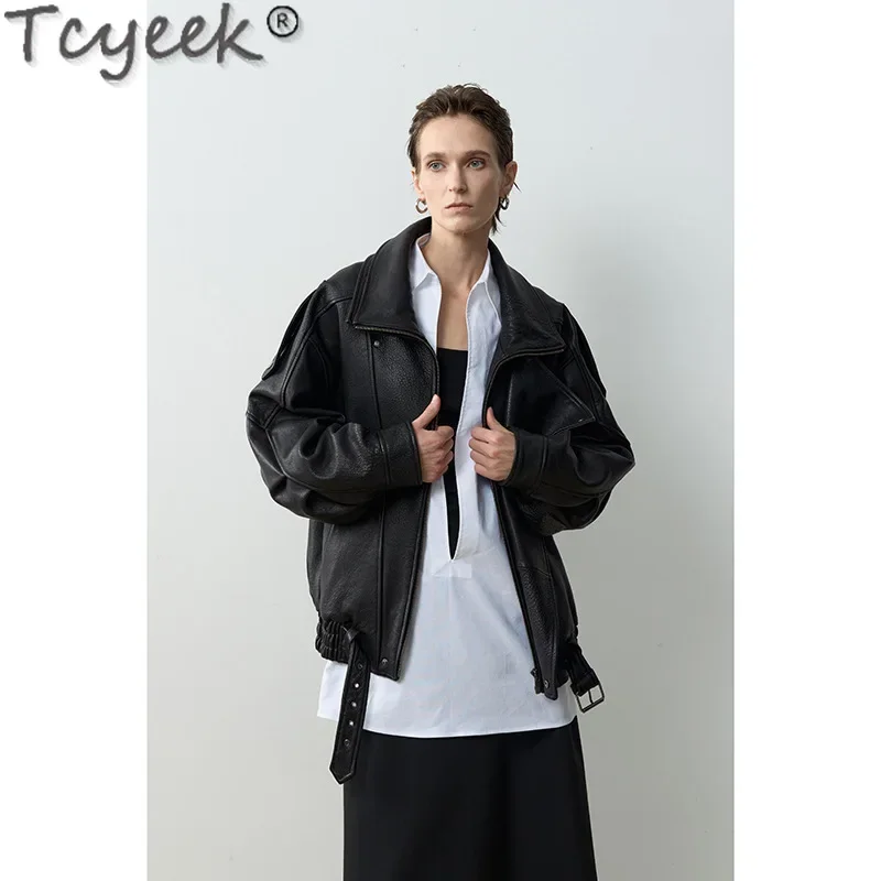 Tcyeek ธรรมชาติเสื้อหนังแท้เสื้อผ้าผู้หญิงฤดูใบไม้ผลิฤดูใบไม้ร่วง Sheepskin Coat แฟชั่นผู้หญิงแจ็คเก็ตหนัง Jaqueta Couro