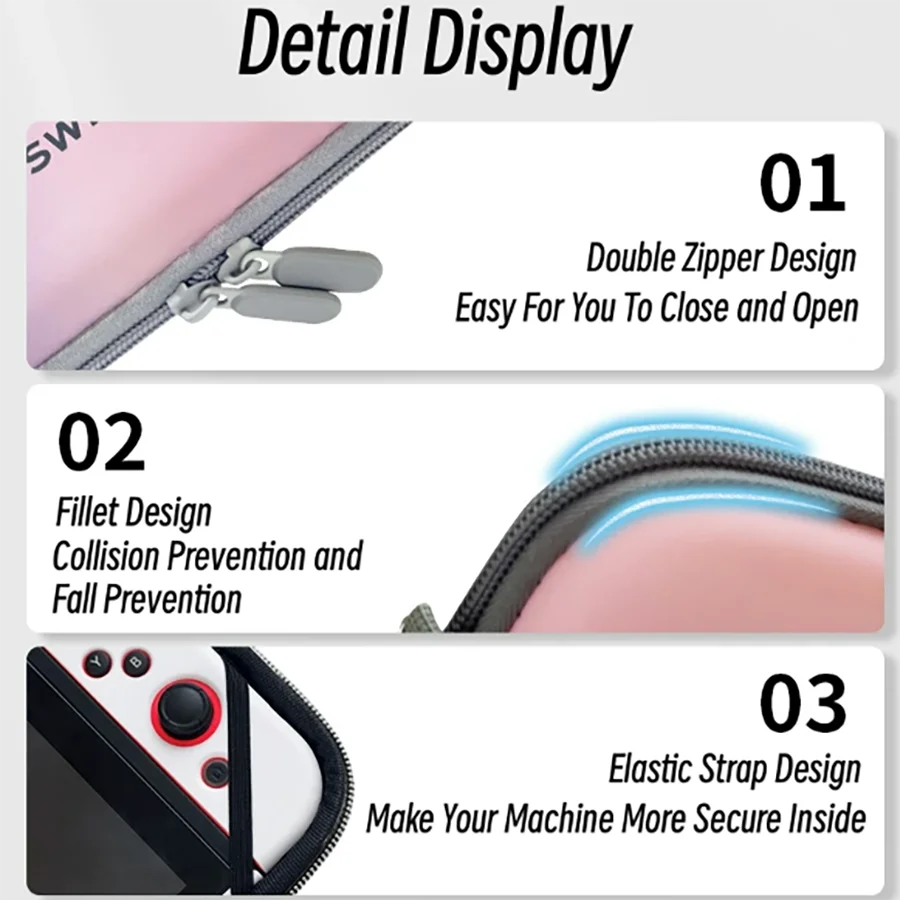 For Switch NS OLED Storage Bag Switch storage bag with gradient color designPortable gaming accessories storage bag