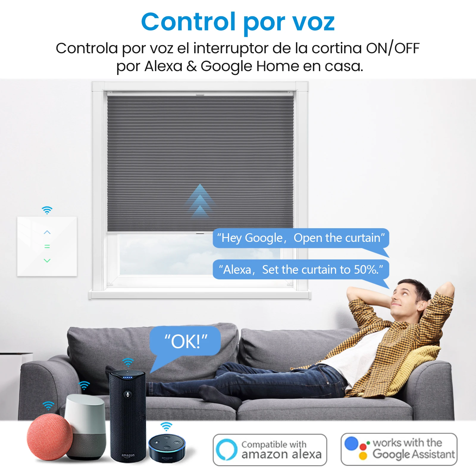 LoraTap-interruptor de persiana enrollable para Motor de cortina automático, aplicación Tuya Smart Life, porcentaje, Control remoto por voz, Google Home, Alexa