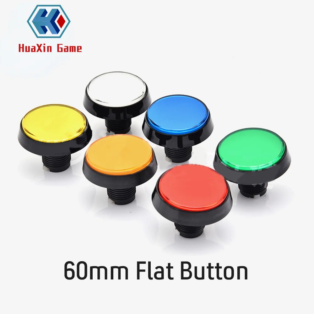 Pulsador Arcade iluminado por LED de 5V/12V y 60MM con lámpara LED y microinterruptor, botón redondo grande para juegos de lucha Arcade