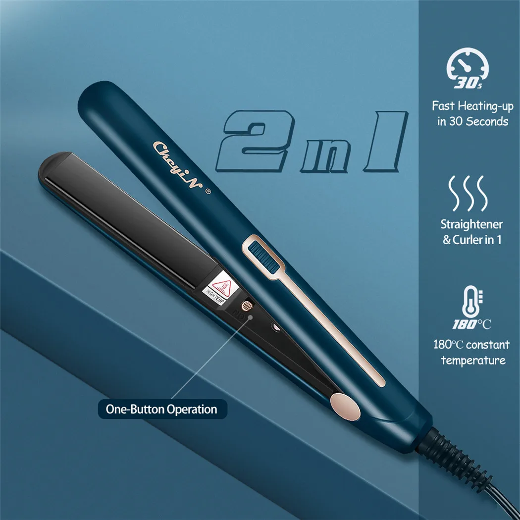 CkeyiN Mini-Haarglätteisen, 2-in-1-Haarglätter und Lockenwickler, tragbares Glätteisen, konstante Temperatur