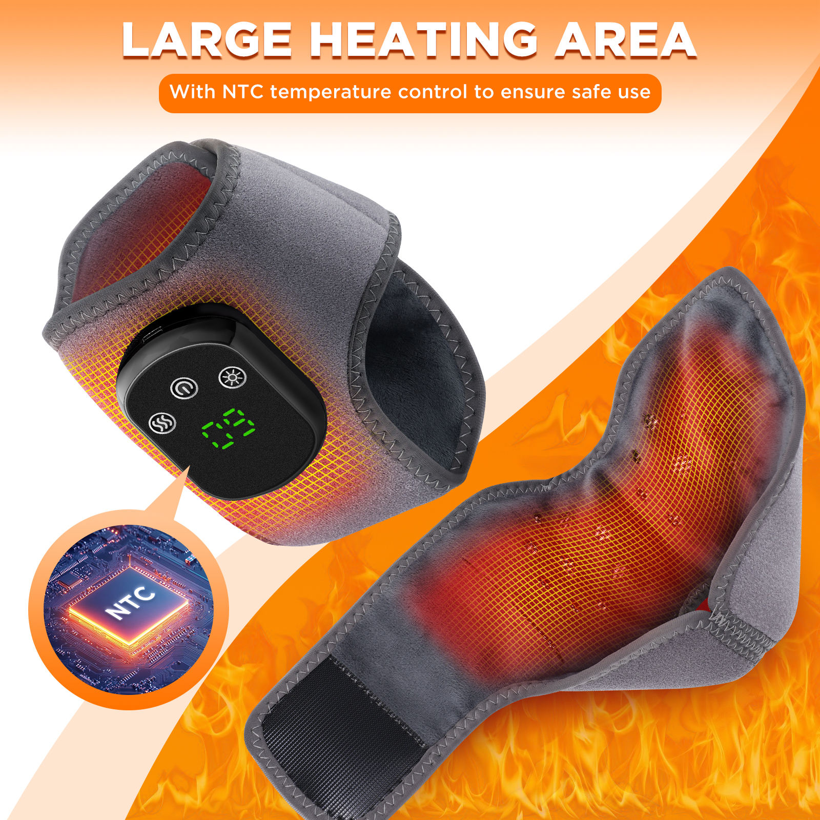 Electric Foot Ankle Massager with Heat Vibration Ankle Heating Pad for Achilles Tendonitis Plantar Fasciitis Hand Wrist Massager