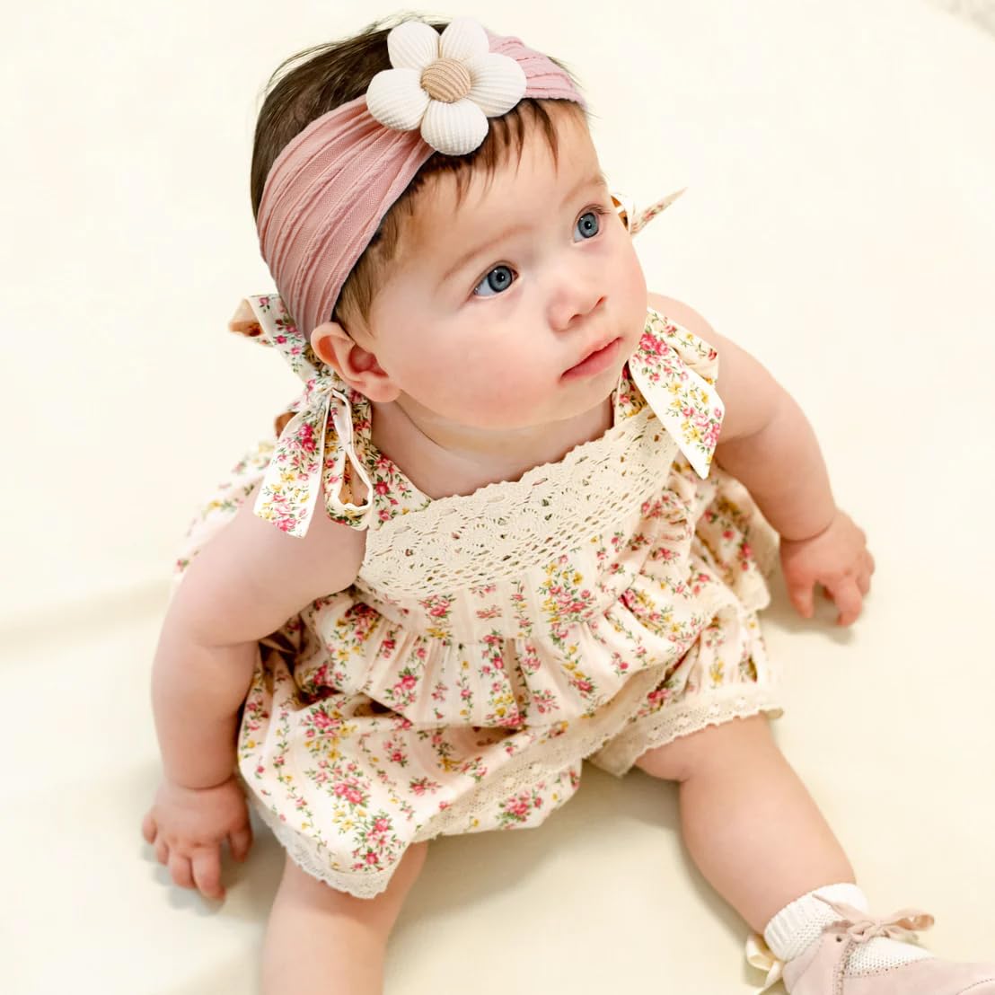 Diadema Bebe Niña Diadema Niña Accesorios Bebe Diadema elástica de nailon con flores para niña, turbante suave para bebé recién nacido, accesorios para el cabello, novedad