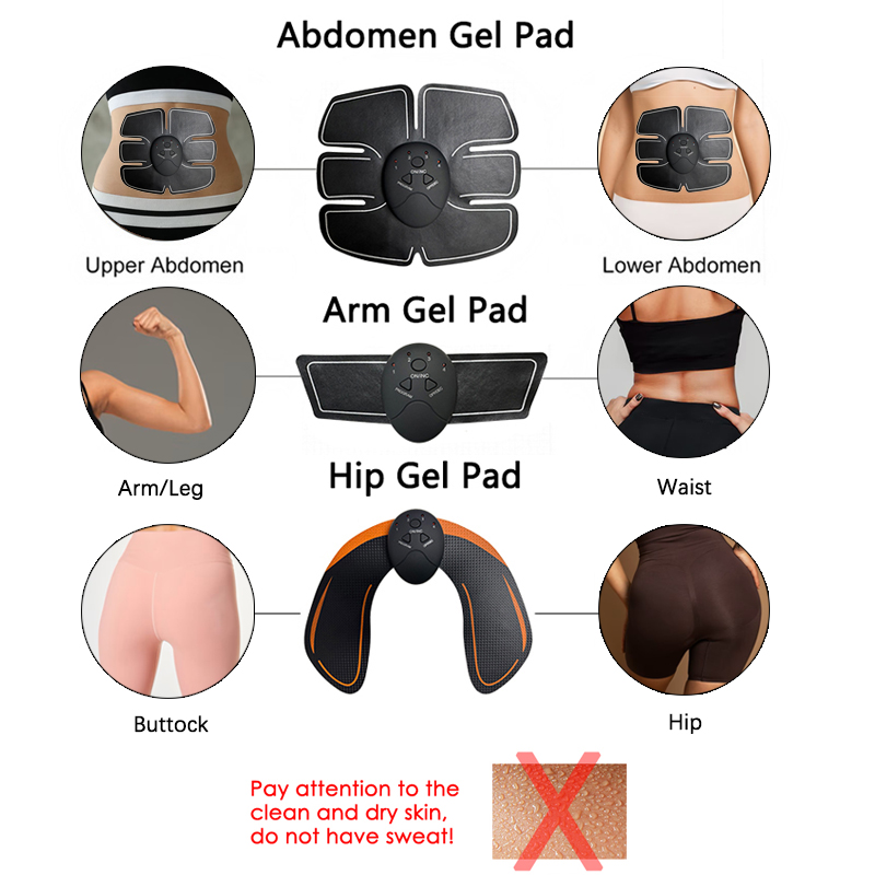 EMS เครื่องกระตุ้นกล้ามเนื้อไฟฟ้าฟิตเนสยกสะโพกหน้าท้องแขนขาสะโพกเทรนเนอร์ Toner ลดน้ําหนัก Body ...