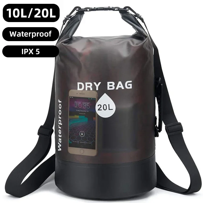 Bolsa seca de 10L y 20L, bolsa de almacenamiento impermeable para natación, senderismo, Rafting, canotaje, kayak, Rafting, mochila seca XD117Y